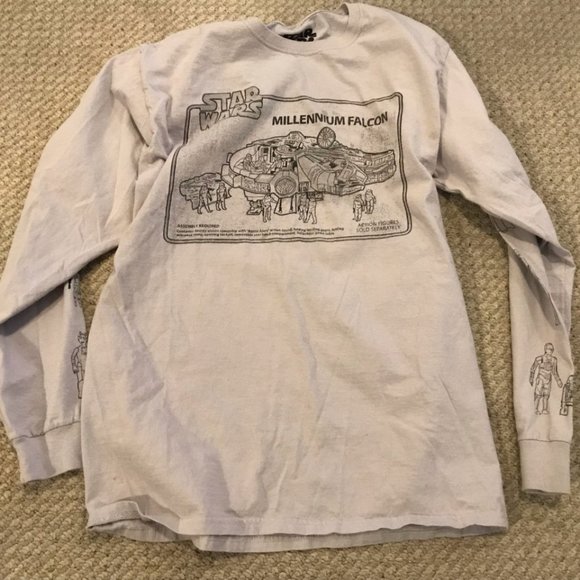 STAR WARS MILLENIUM FALCON LOGO AUTHENTIC SHIRT AND SWEATPANTS SIZE MEDIUM NEVER - Picture 2 of 2